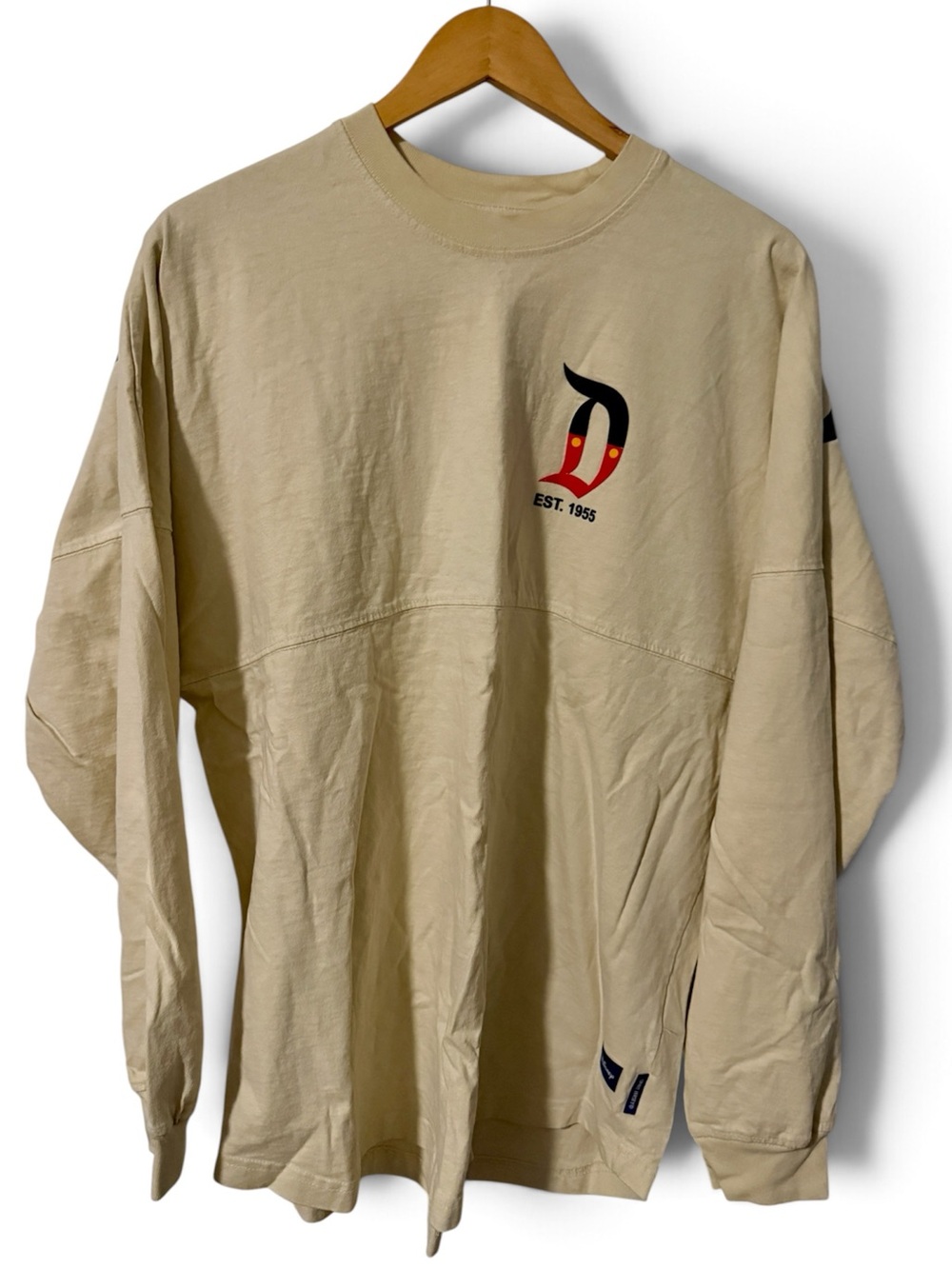 Disneyland Cream Long-Sleeve Crewneck Spirit Jersey - Size Large